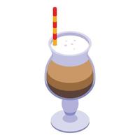 latte macchiato prima colazione icona, isometrico stile vettore