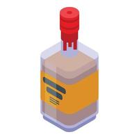 Bourbon bevanda icona, isometrico stile vettore