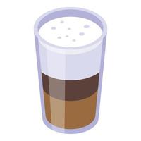 latte macchiato rompere icona, isometrico stile vettore