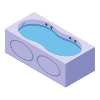 vasca idromassaggio icona, isometrico stile vettore