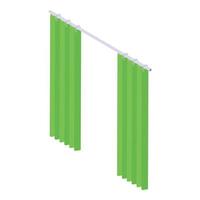 verde doccia tenda icona, isometrico stile vettore