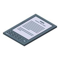 digitale ebook icona, isometrico stile vettore