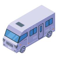 viaggio camper icona, isometrico stile vettore