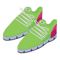 verde scarpe da ginnastica icona, isometrico stile vettore