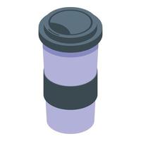 mattina caffè tazza icona, isometrico stile vettore