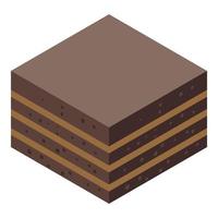 cioccolato torta icona, isometrico stile vettore