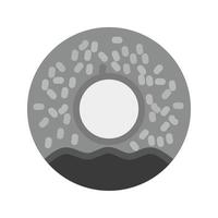 ciambella piatto in scala di grigi icona vettore