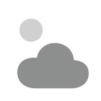 nuvoloso tempo metereologico piatto in scala di grigi icona vettore