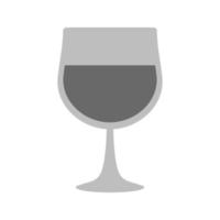 vino bicchiere piatto in scala di grigi icona vettore