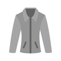 giacca piatto in scala di grigi icona vettore