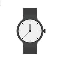 casuale orologio piatto in scala di grigi icona vettore