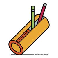 scuola matita scatola icona colore schema vettore