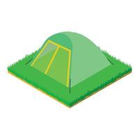 piccolo tenda icona, isometrico stile vettore