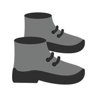 scarpe piatto in scala di grigi icona vettore