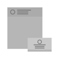 contatto dettagli piatto in scala di grigi icona vettore