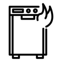 riparazione lavastoviglie fuoco icona, schema stile vettore