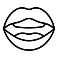 lingua articolazione icona schema vettore. bocca pronuncia vettore