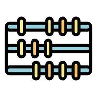 aritmetica abaco icona colore schema vettore
