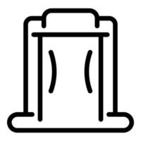 metallo rivelatore attrezzatura icona, schema stile vettore