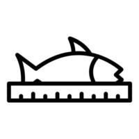pesce azienda agricola lunghezza icona, schema stile vettore