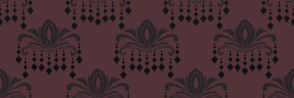 ikat damasco scandinavo ricamo, ikat senza soluzione di continuità modello tribale arte, antico stile digitale tessile asiatico design antico arte per stampe tessuto saree Mughal andane struttura Kurti kurtis kurtas vettore