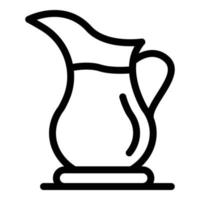 caldo tè brocca icona, schema stile vettore
