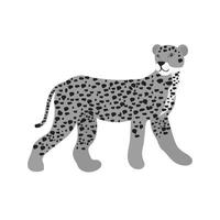 ghepardo piatto in scala di grigi icona vettore