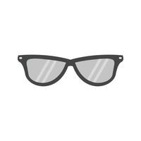 occhiali piatto in scala di grigi icona vettore