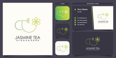 gelsomino tè logo con creativo design premio vettore