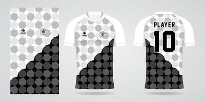 modello di design in jersey di maglia sportiva bianca nera vettore