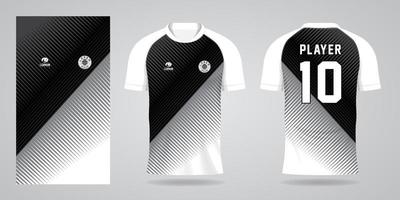 modello di design in jersey di maglia sportiva bianca nera vettore