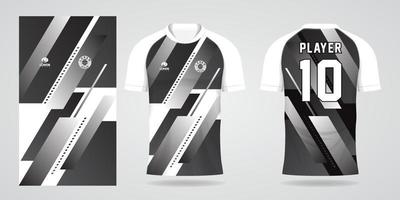 modello di design in jersey di maglia sportiva bianca nera vettore