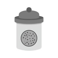 biscotto vaso piatto in scala di grigi icona vettore