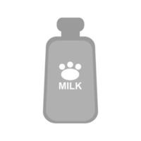 latte bottiglia piatto in scala di grigi icona vettore