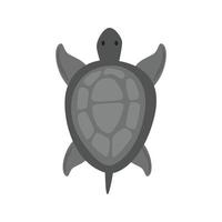 animale domestico tartaruga piatto in scala di grigi icona vettore