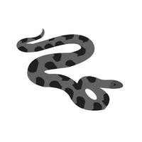 animale domestico serpente piatto in scala di grigi icona vettore
