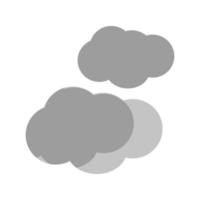 nuvole piatto in scala di grigi icona vettore
