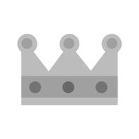 del re corona piatto in scala di grigi icona vettore