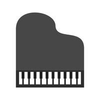mille dollari pianoforte piatto in scala di grigi icona vettore