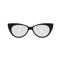 occhiali da sole piatto in scala di grigi icona vettore