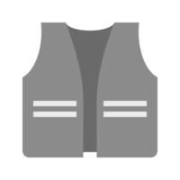 costruzione giacca piatto in scala di grigi icona vettore