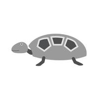 tartaruga piatto in scala di grigi icona vettore