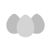 uova piatto in scala di grigi icona vettore