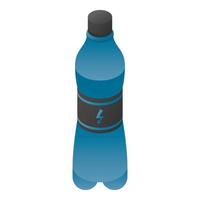 blu energia bevanda bottiglia icona, isometrico stile vettore