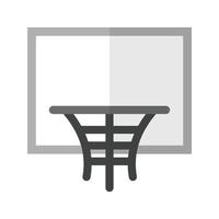 pallacanestro cerchio piatto in scala di grigi icona vettore