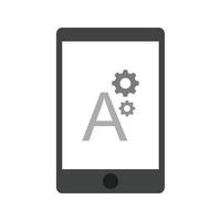 mobile applicazione piatto in scala di grigi icona vettore