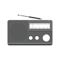 Radio piatto in scala di grigi icona vettore