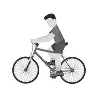 Ciclismo persona piatto in scala di grigi icona vettore
