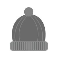 caldo berretto piatto in scala di grigi icona vettore