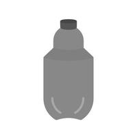 bottiglia ii piatto in scala di grigi icona vettore